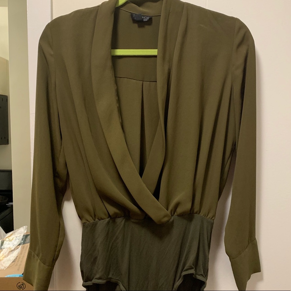 Bodysuit front wrap blouse